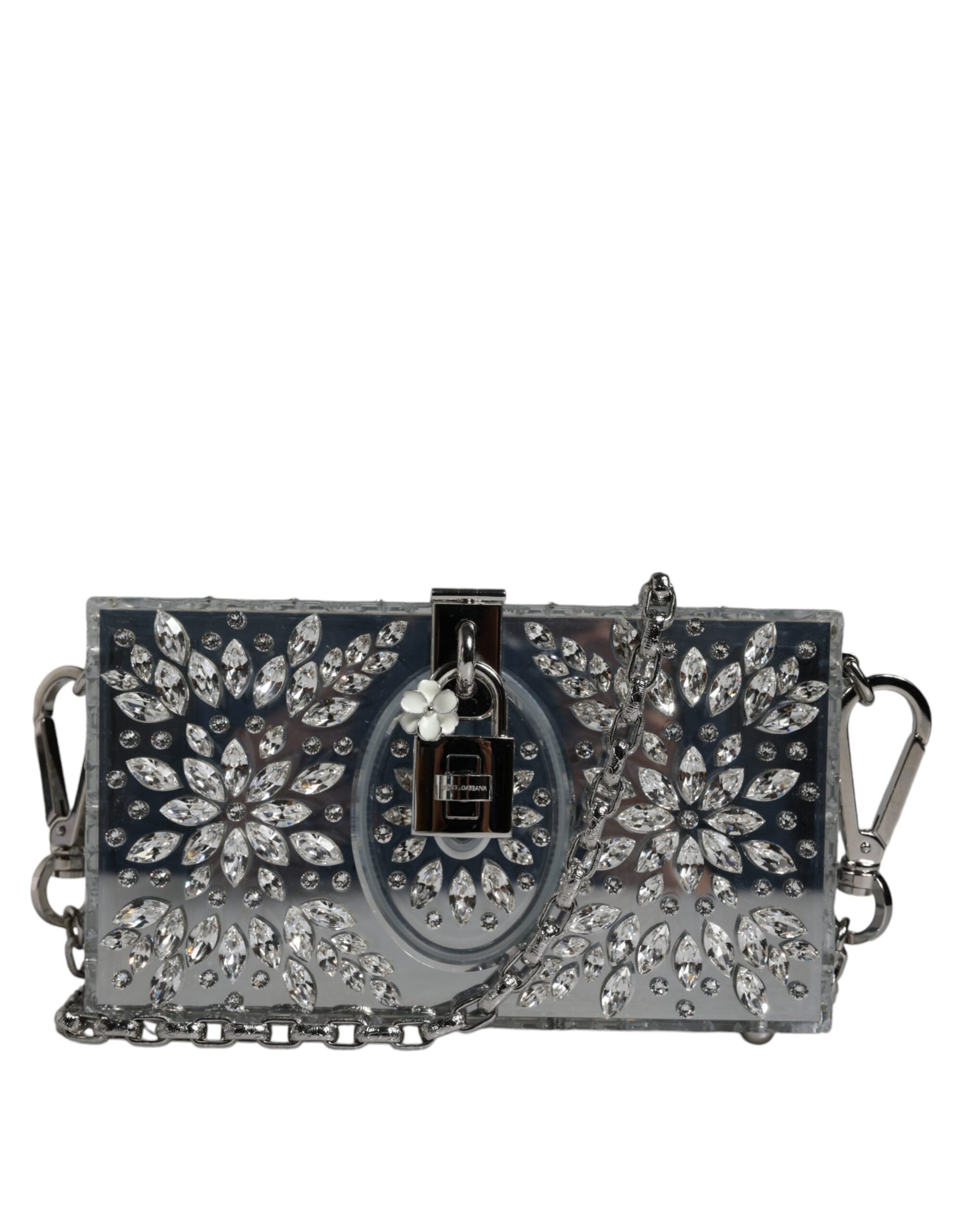 Dolce & Gabbana Gümüş Pleksiglas El Çantası Mini Akşam Çantası